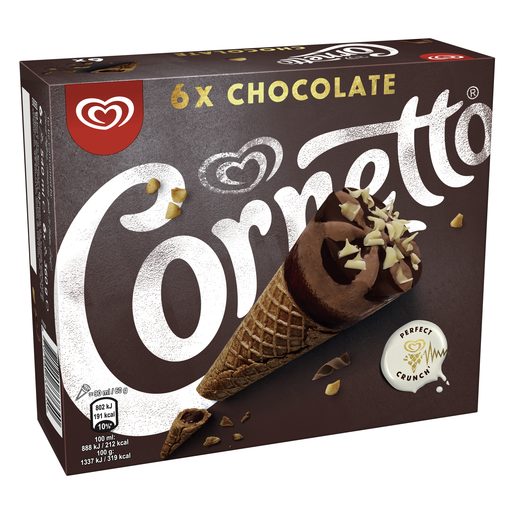 CORNETTO Gelado Multipack Chocolate 6x90 ml CORNETTO Gelado Multipack Chocolate 6x90 ml
