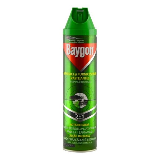 BAYGON Inseticida Spray Rastejantes Baratas e Formigas 400 ml