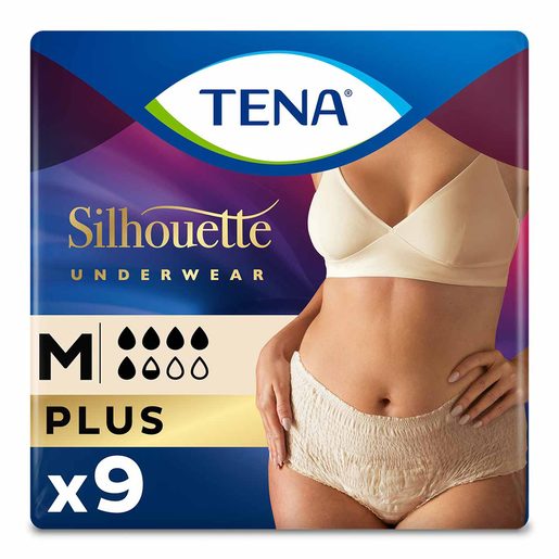 TENA Silhouette Cuecas de Incontinência Mulher Creme (Tamanho M) 9 un TENA Silhouette Cuecas de Incontinência Mulher Creme (Tamanho M) 9 un